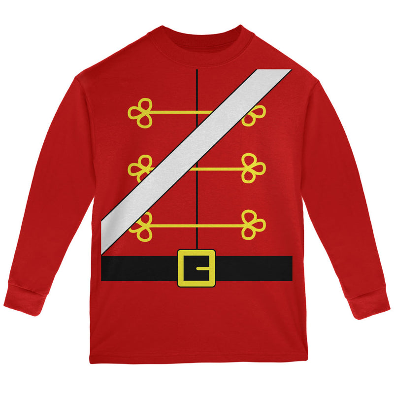 Christmas Toy Soldier Nutcracker Costume Youth Long Sleeve T Shirt Youth Long Sleeves Old Glory YSM Red 