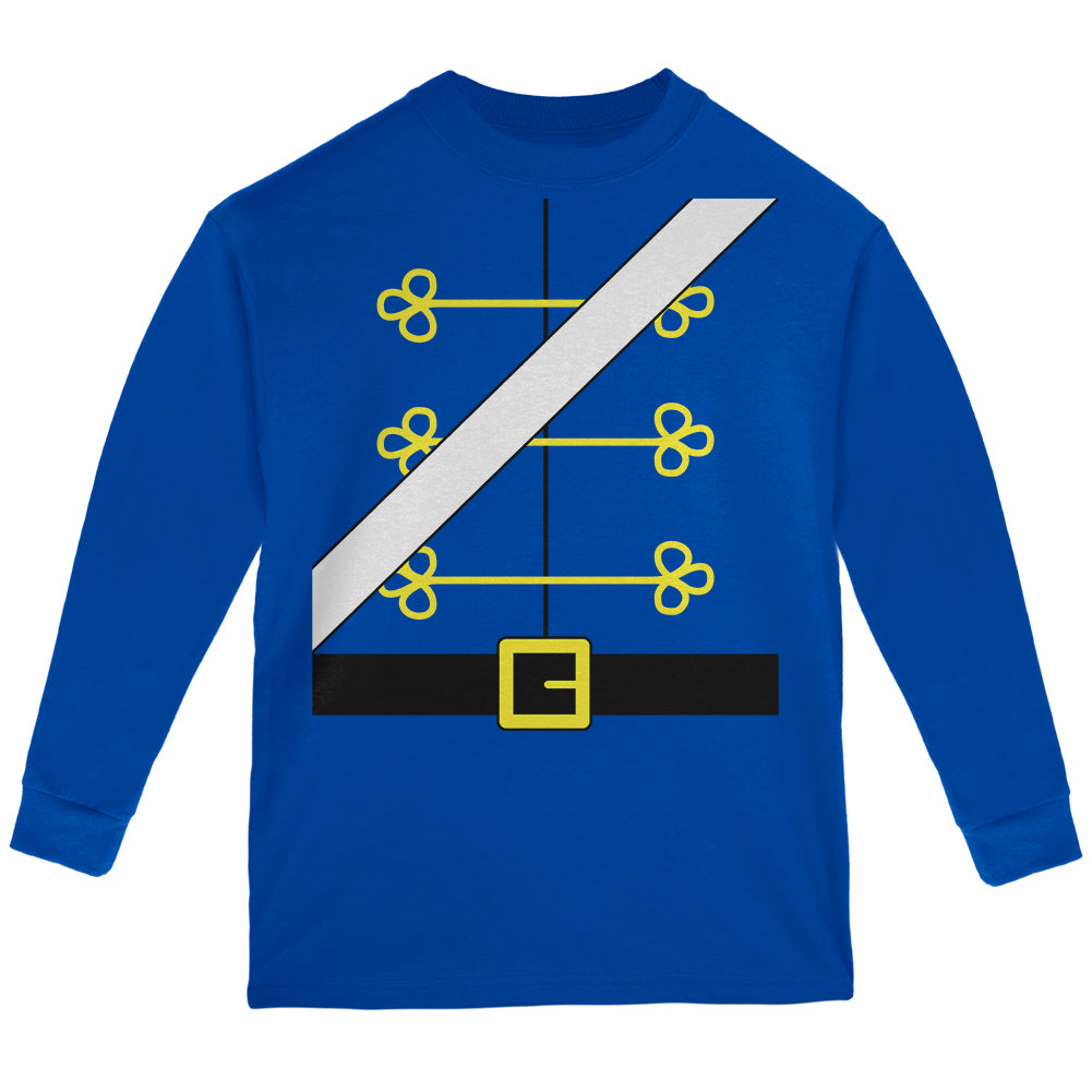 Christmas Toy Soldier Nutcracker Costume Youth Long Sleeve T Shirt Youth Long Sleeves Old Glory YSM Blue 