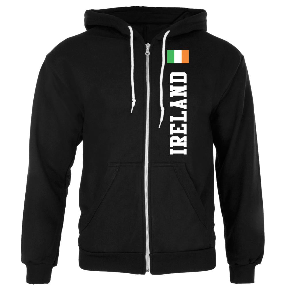 Ireland Flag World Cup Adult Unisex Full Zip Hoodie Men's Hoodies Old Glory SM Black 