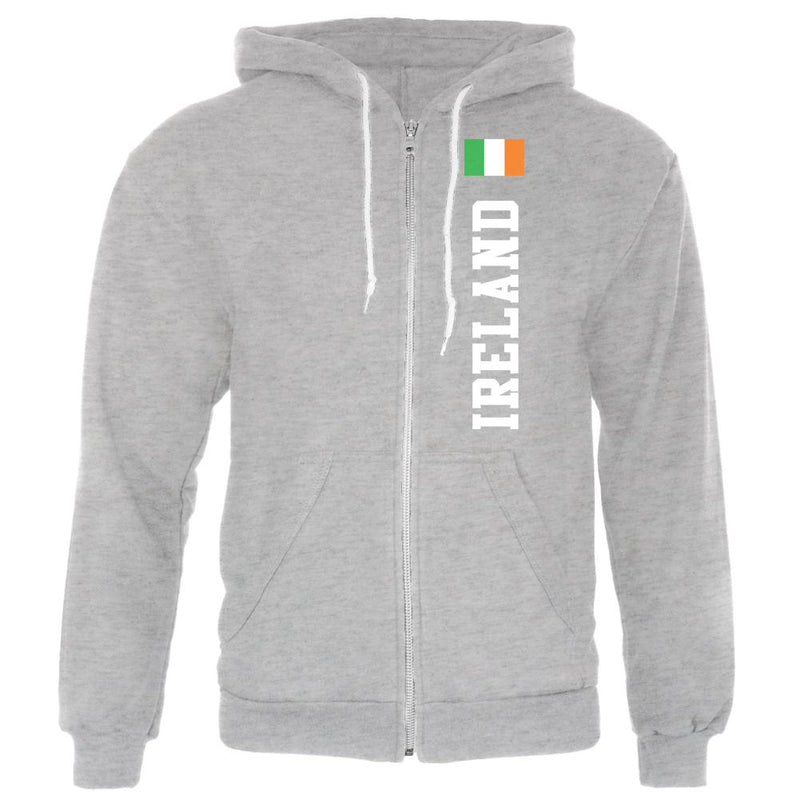 Ireland Flag World Cup Adult Unisex Full Zip Hoodie Men's Hoodies Old Glory SM Heather 