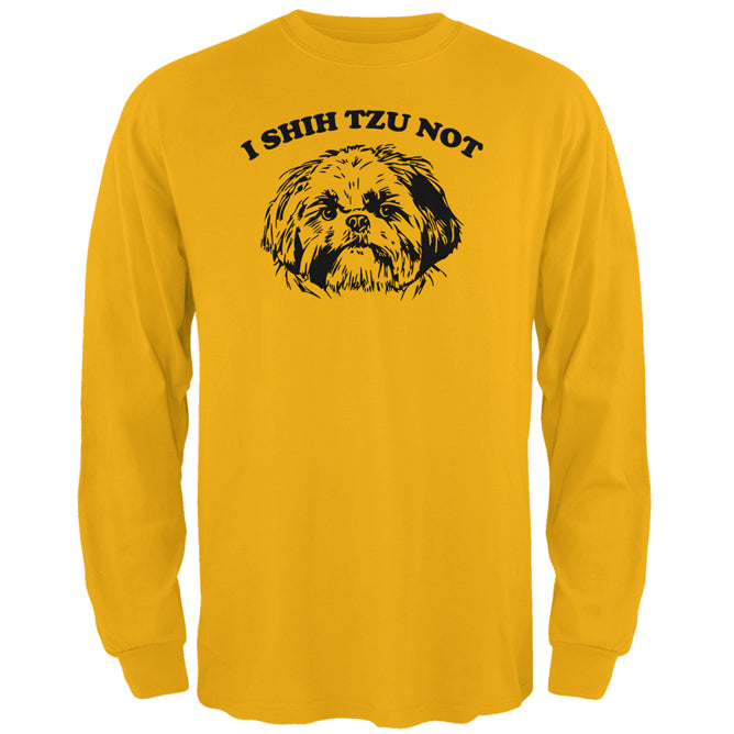 I Shih Tzu Not Mens Long Sleeve T Shirt Men's Long Sleeves Old Glory 2XL Gold 