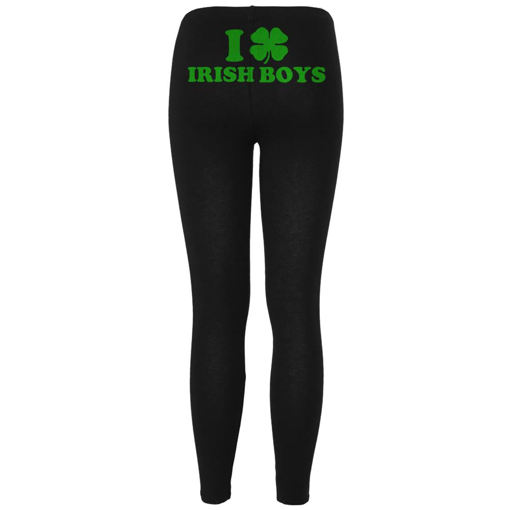 St Patricks Day I Shamrock Love Irish Boys Womens Leggings Women's Leggings Old Glory 2XL Black 