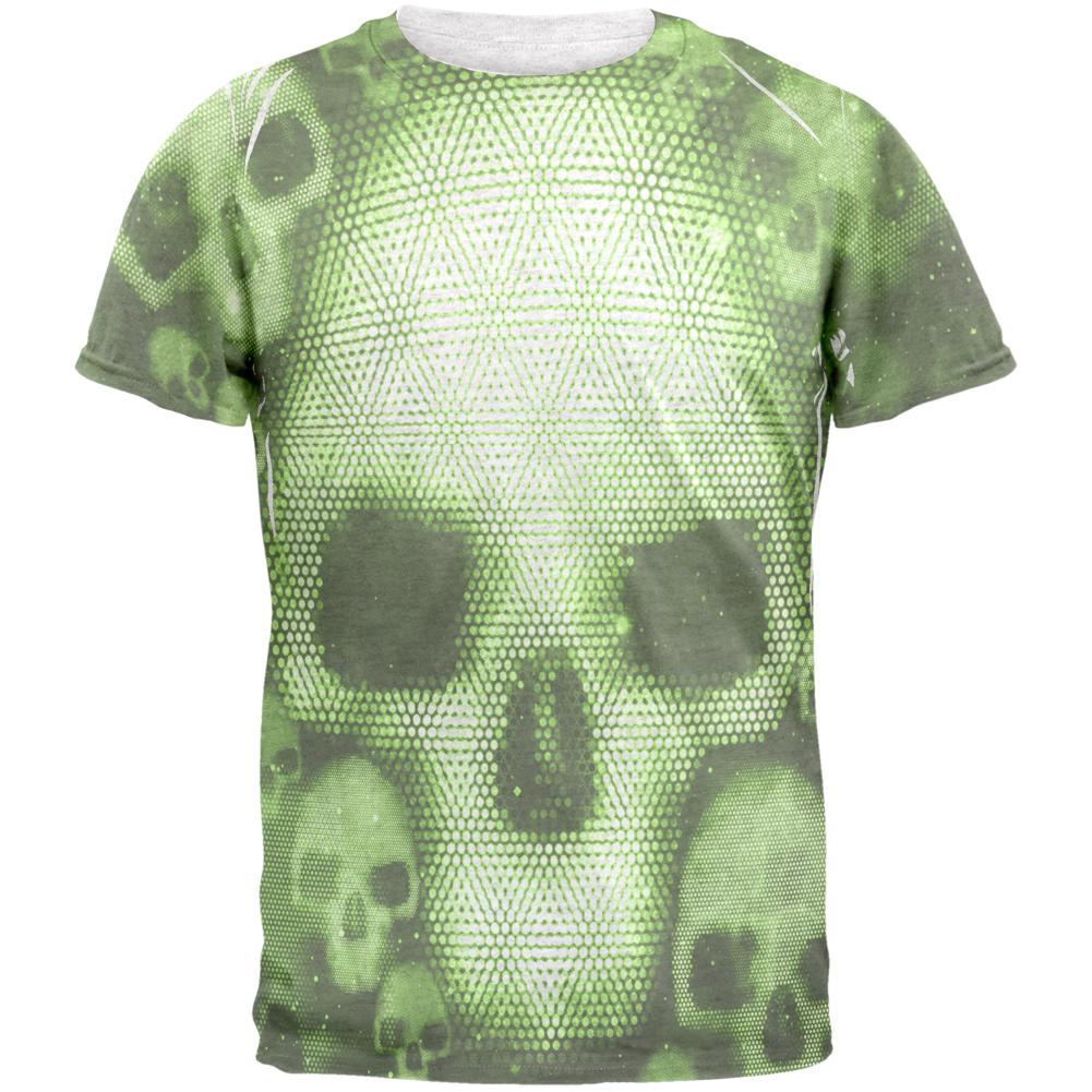 Halloween Cyber Space Alien Skull Mens T Shirt Men's T-Shirts Old Glory 2XL Heather White 