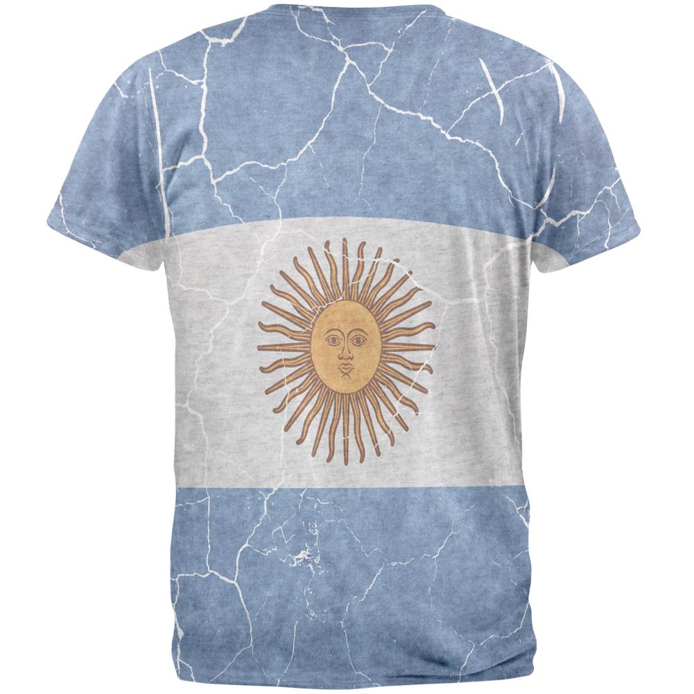 Distressed Argentina Flag Mens T Shirt Men's T-Shirts Old Glory   