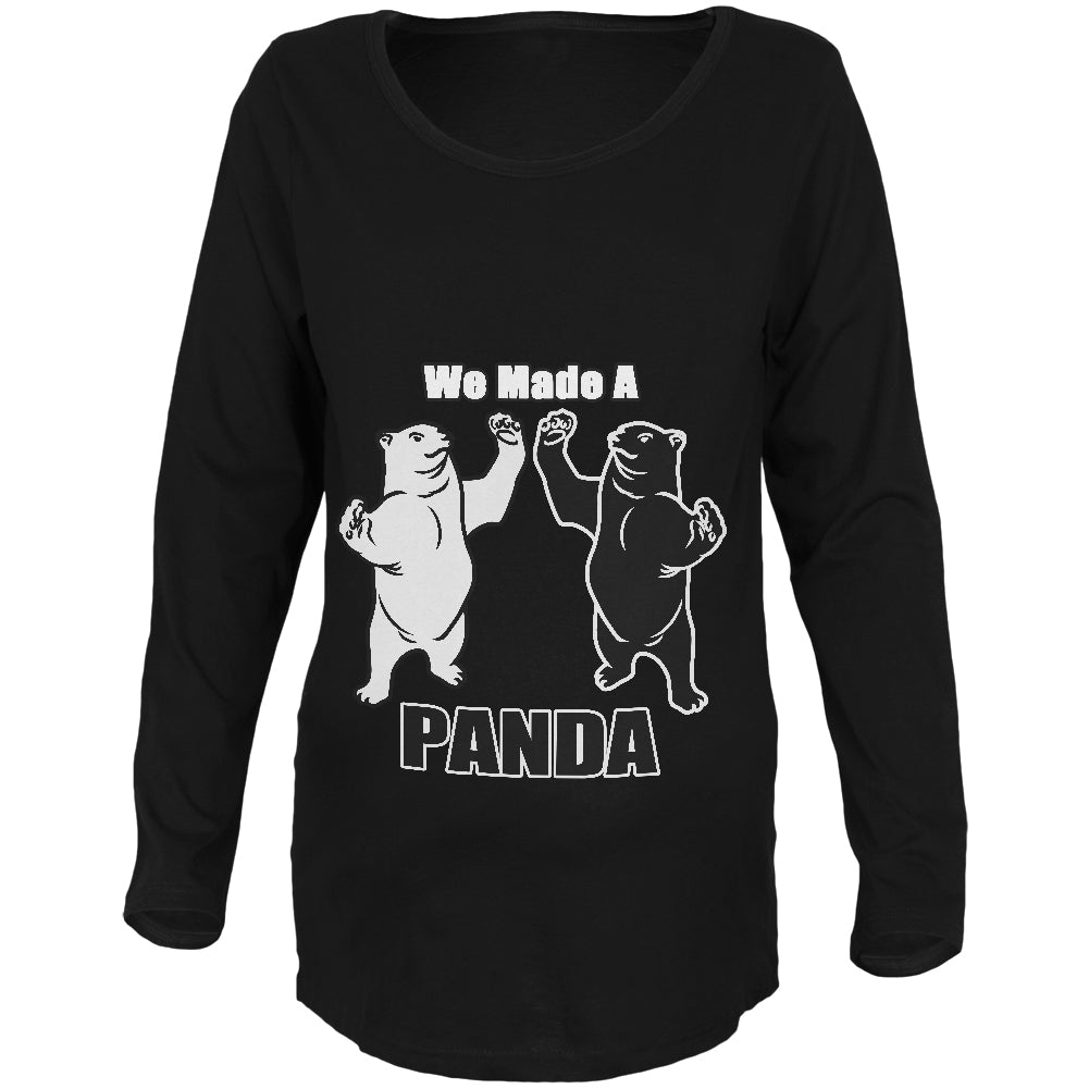 We Made A Panda Funny Maternity Soft Long Sleeve T Shirt Maternity Long Sleeve T-Shirts Old Glory 2XL Black 