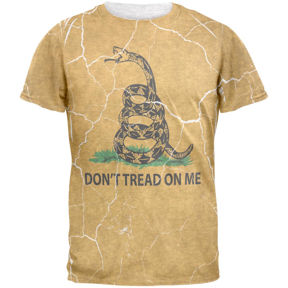 Distressed Gadsden Flag Mens T Shirt Men's T-Shirts Old Glory 2XL Heather White 