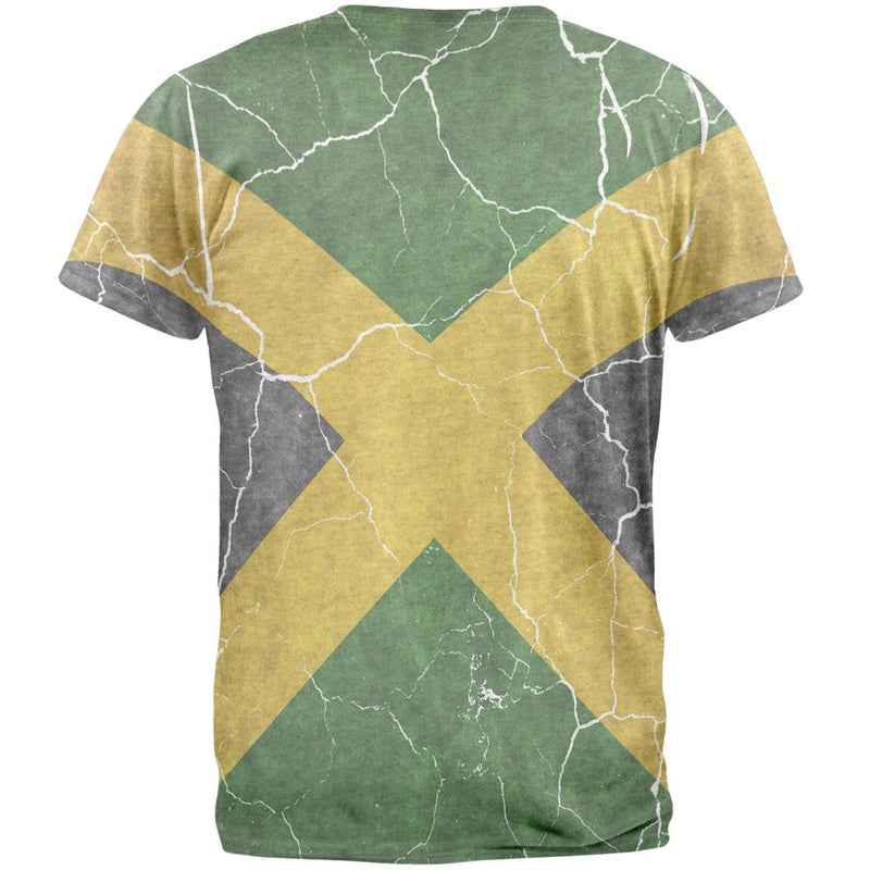 Distressed Jamaican Flag Mens T Shirt Men's T-Shirts Old Glory   