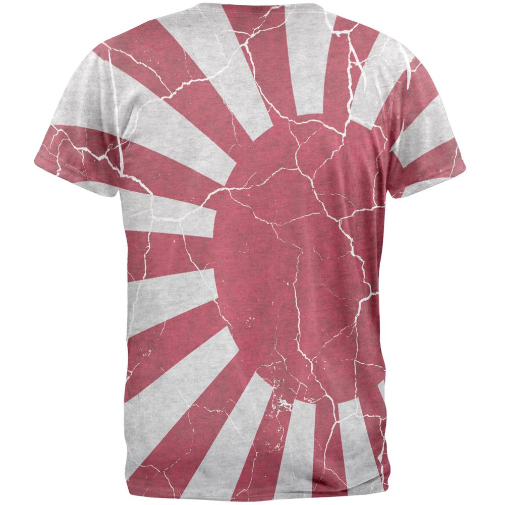 Distressed Japanese Rising Sun Flag Mens T Shirt Men's T-Shirts Old Glory   