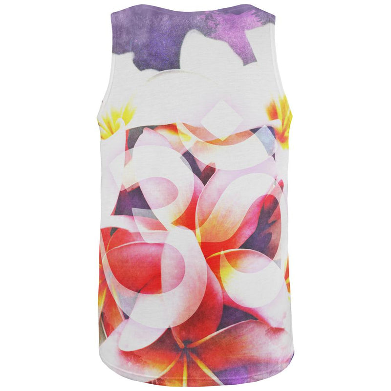 Om Frangipani Pagoda Temple Flower All Over Mens Tank Top Men's Tank Tops Old Glory   