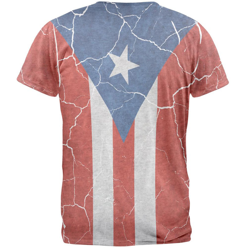 Distressed Puerto Rican Flag Mens T Shirt Men's T-Shirts Old Glory   