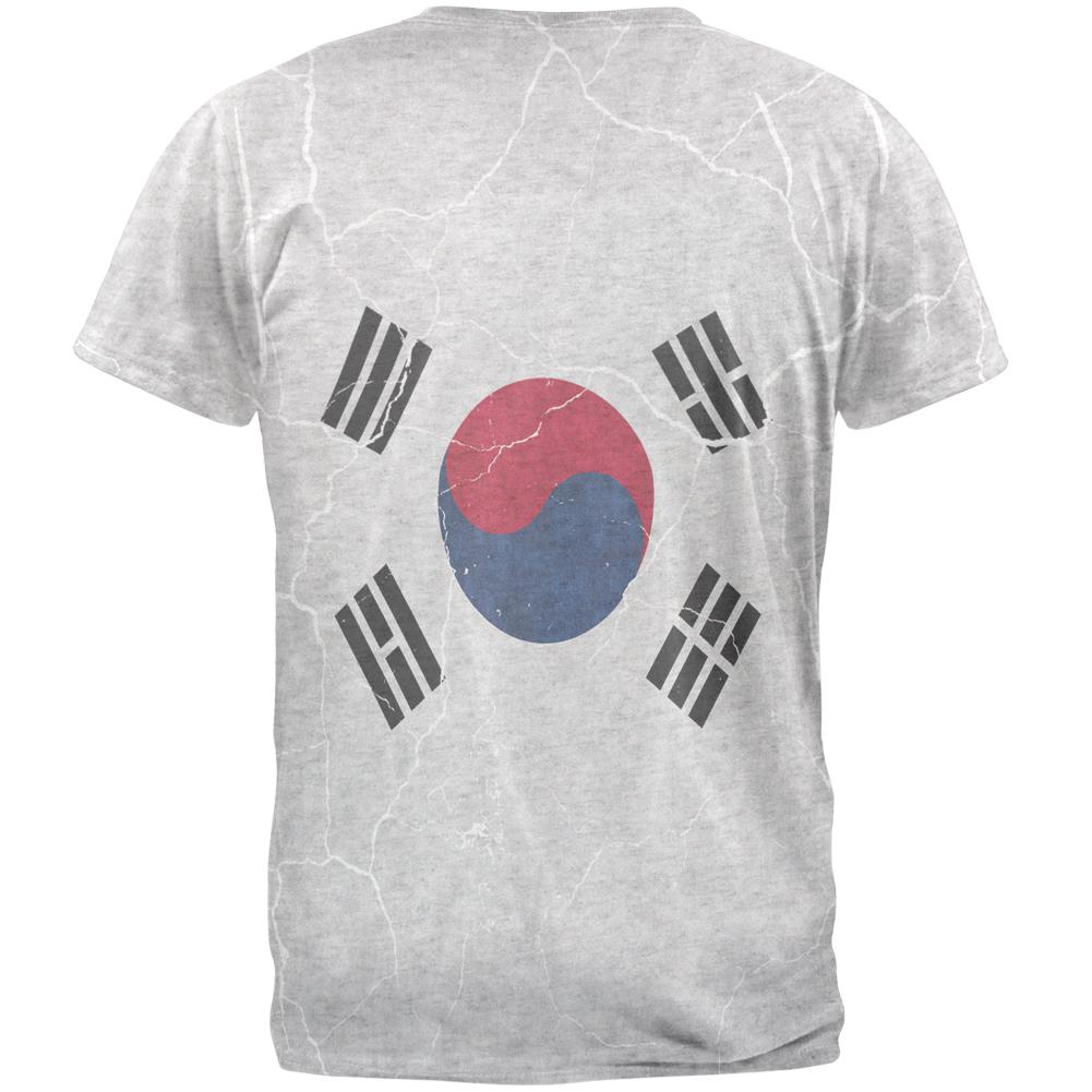 Distressed South Korean Flag Mens T Shirt Men's T-Shirts Old Glory   