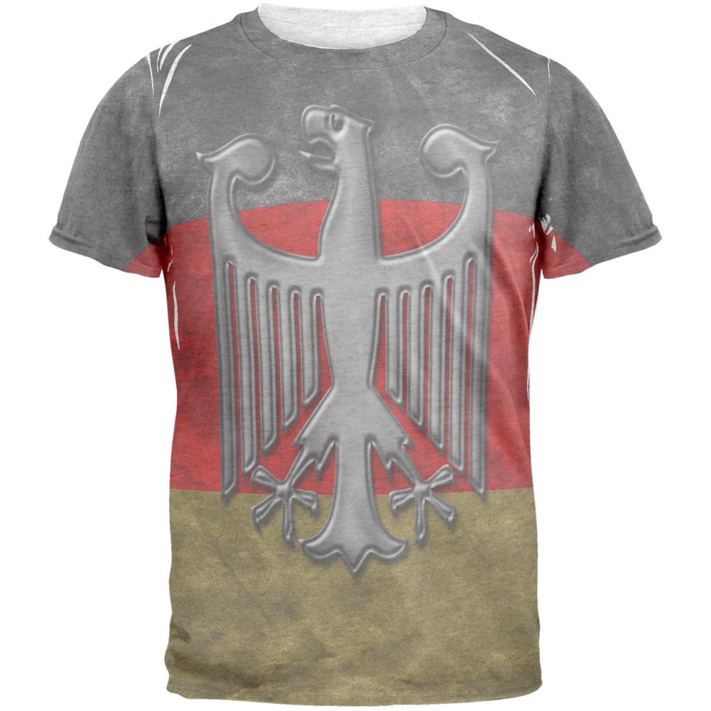 German Flag Eagle Crest Mens T Shirt Men's T-Shirts Old Glory 2XL Heather White 