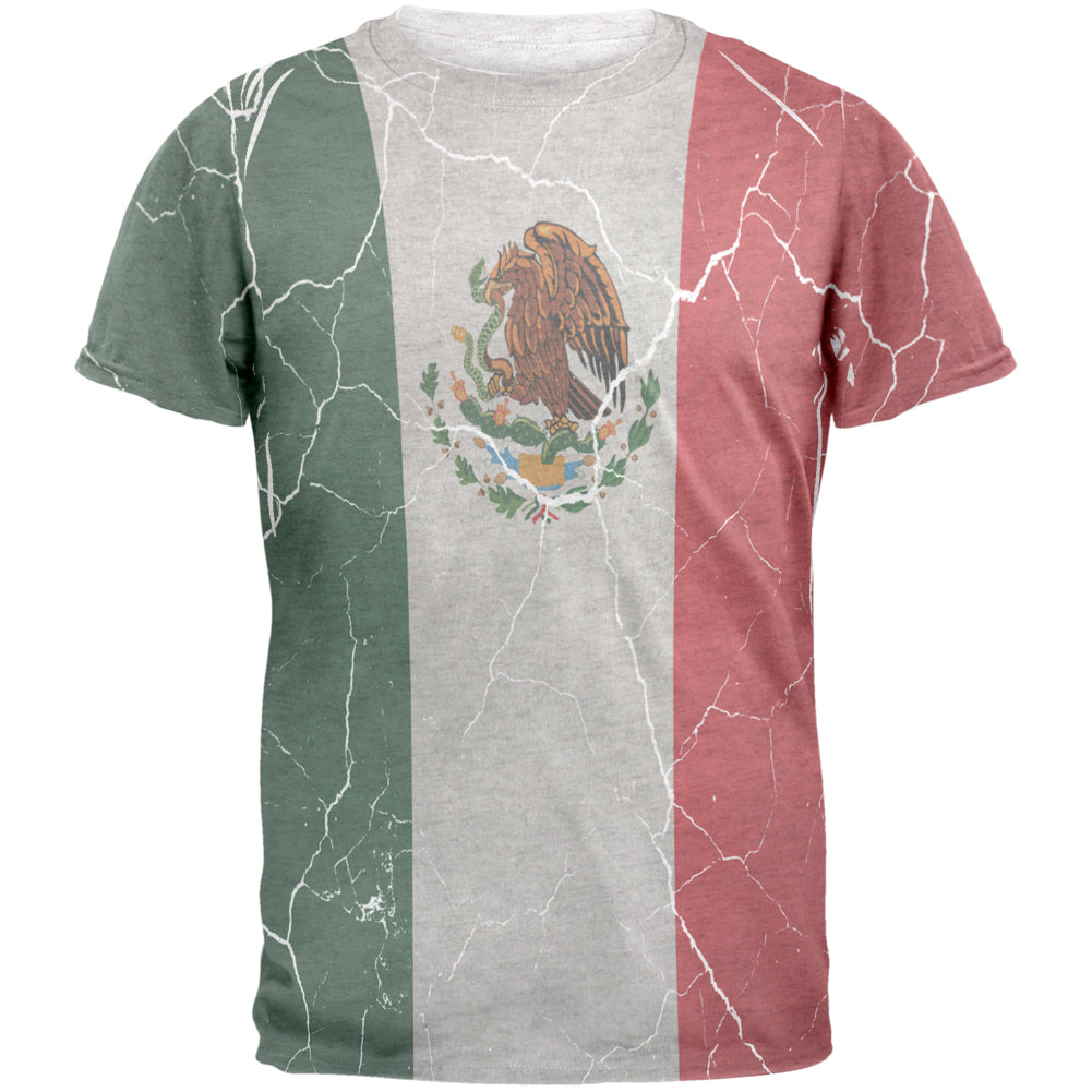 Cinco De Mayo Distressed Mexican Flag Mens T Shirt Men's T-Shirts Old Glory 2XL White 