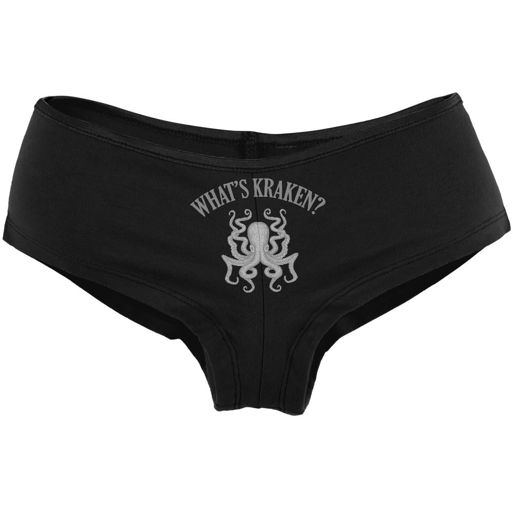 What's Kraken Womens Booty Shorts Women's Underwear Old Glory LG Black 