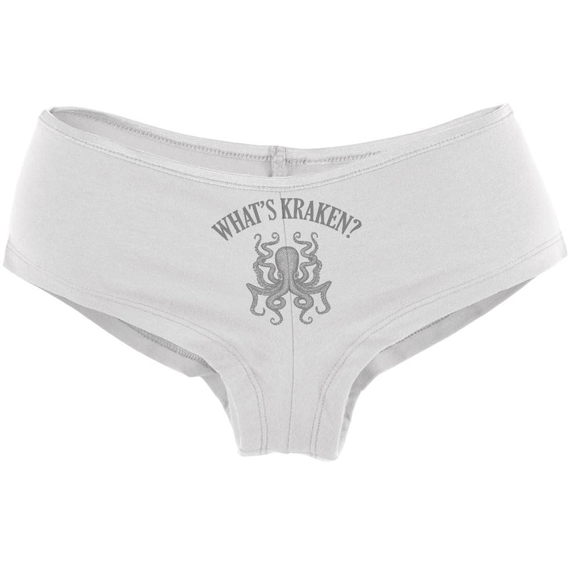 What's Kraken Womens Booty Shorts Women's Underwear Old Glory LG White 