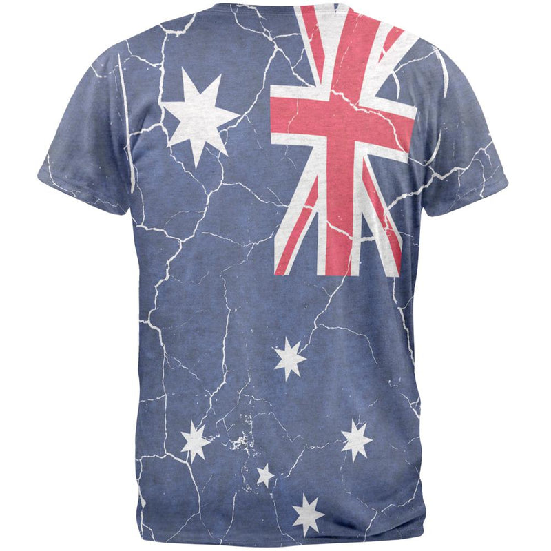 Distressed Australian Flag Mens T Shirt Men's T-Shirts Old Glory   