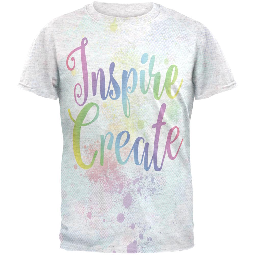 Inspire and Create Pastel Half Tone Art Mens T Shirt Men's T-Shirts Old Glory 2XL Heather White 