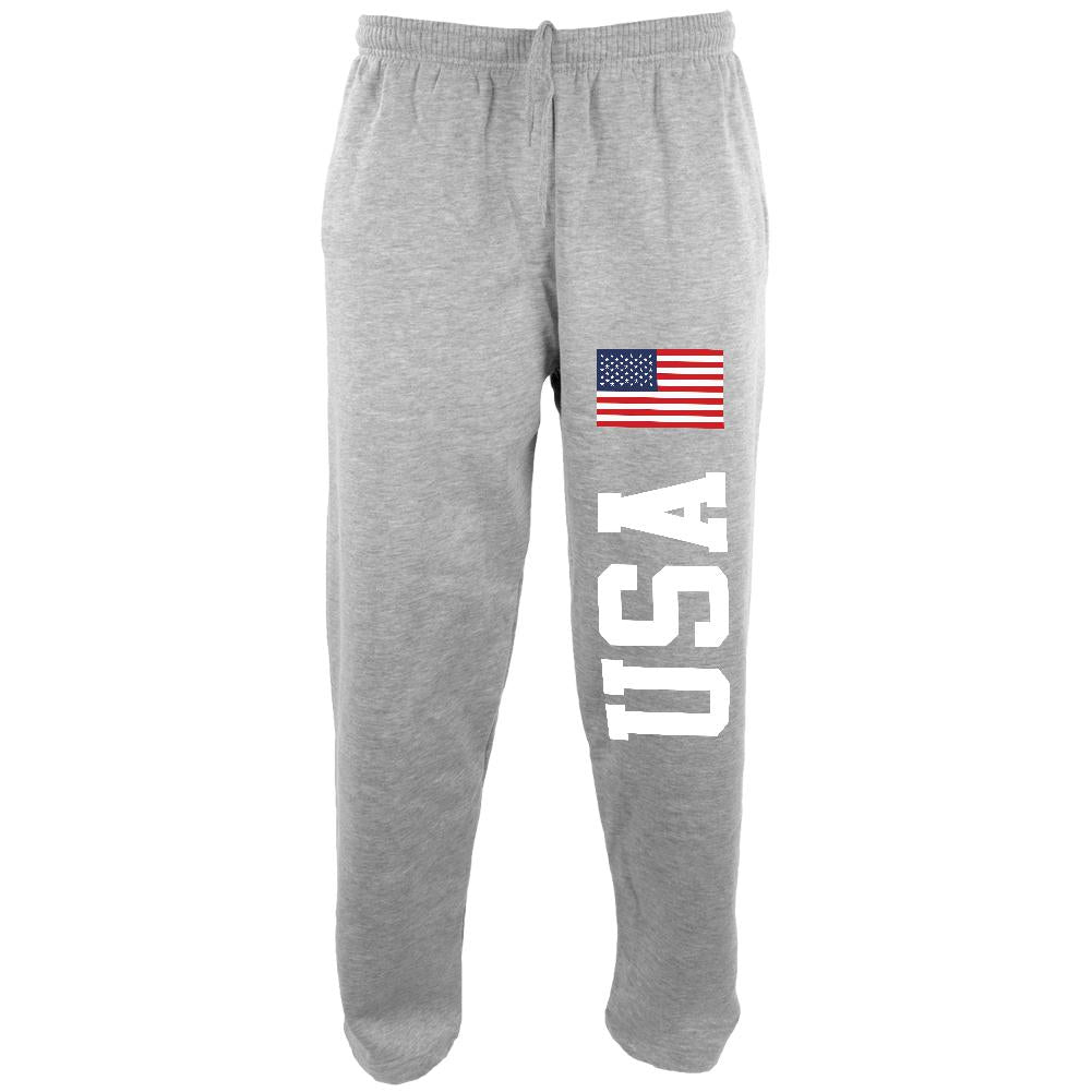 4th Of July America Flag World Cup Mens Sweatpants Men's Sweatpants Old Glory 2XL Heather 