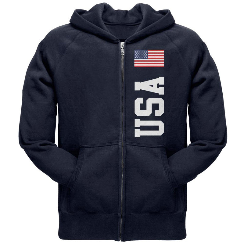 USA Flag World Cup Adult Zip Hoodie Men's Hoodies Old Glory SM Navy 