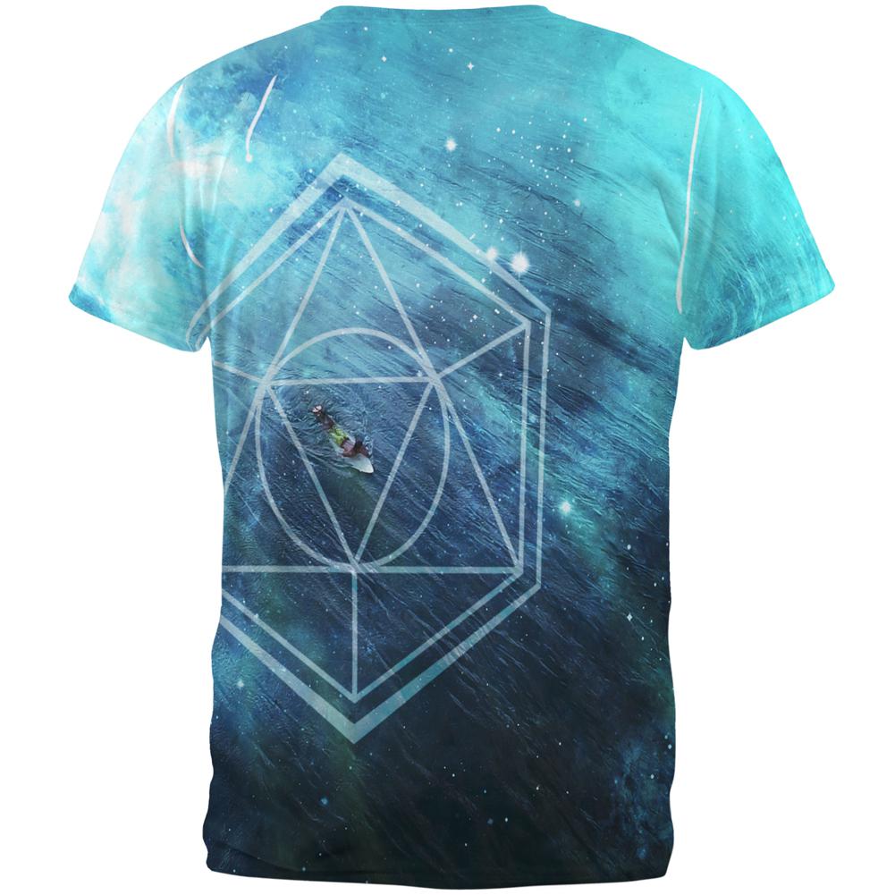 Surfing Sacred Cosmic Waves All Over Mens T Shirt Men's T-Shirts Old Glory   