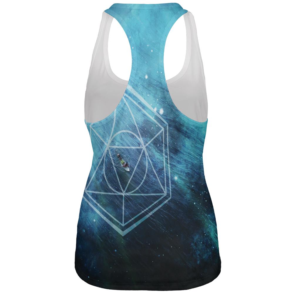 Surfing Sacred Cosmic Waves All Over Womens Work Out Tank Top Women's Tank Tops Old Glory   