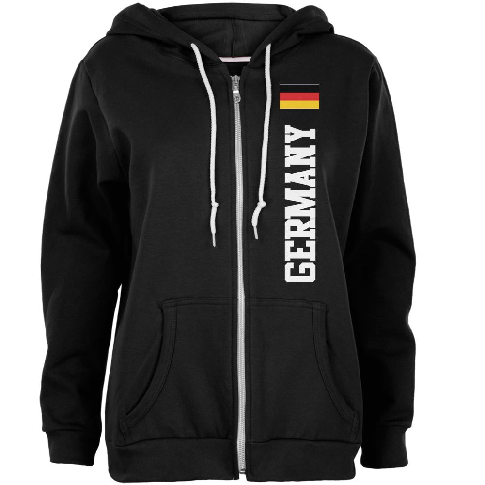 Oktoberfest Germany Flag World Cup Womens Full Zip Hoodie Women's Hoodies Old Glory 2XL Black 