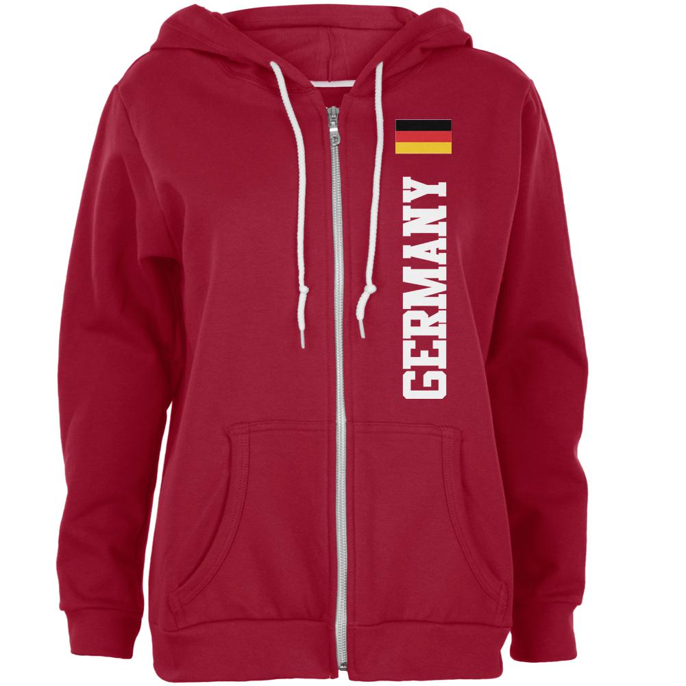 Oktoberfest Germany Flag World Cup Womens Full Zip Hoodie Women's Hoodies Old Glory 2XL Red 