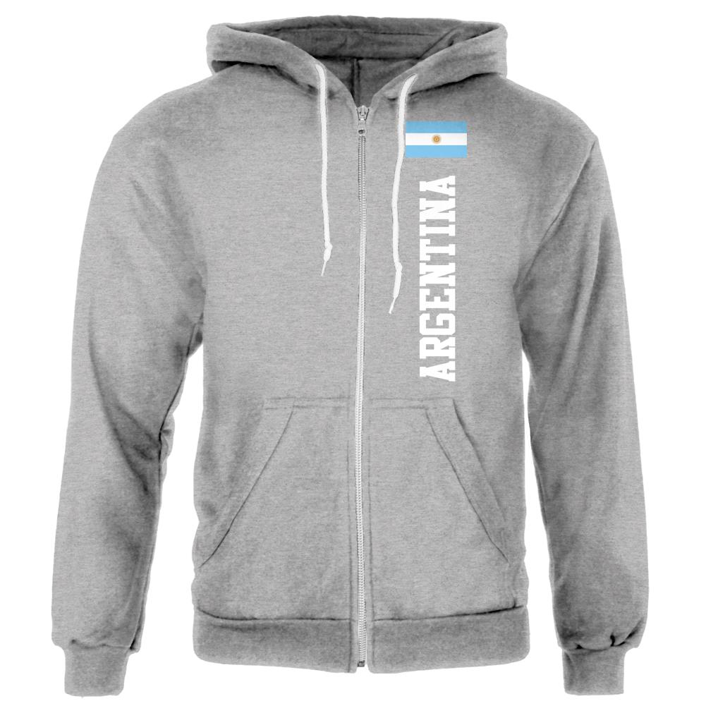 Aregentina World Cup Mens Full Zip Hoodie Men's Hoodies Old Glory 2XL Heather 