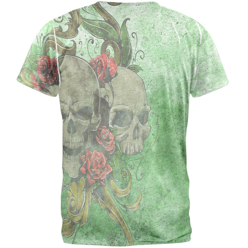 St. Patricks Day Deadly Wild Irish Rose Skull Tattoo Mens T Shirt Men's T-Shirts Old Glory   