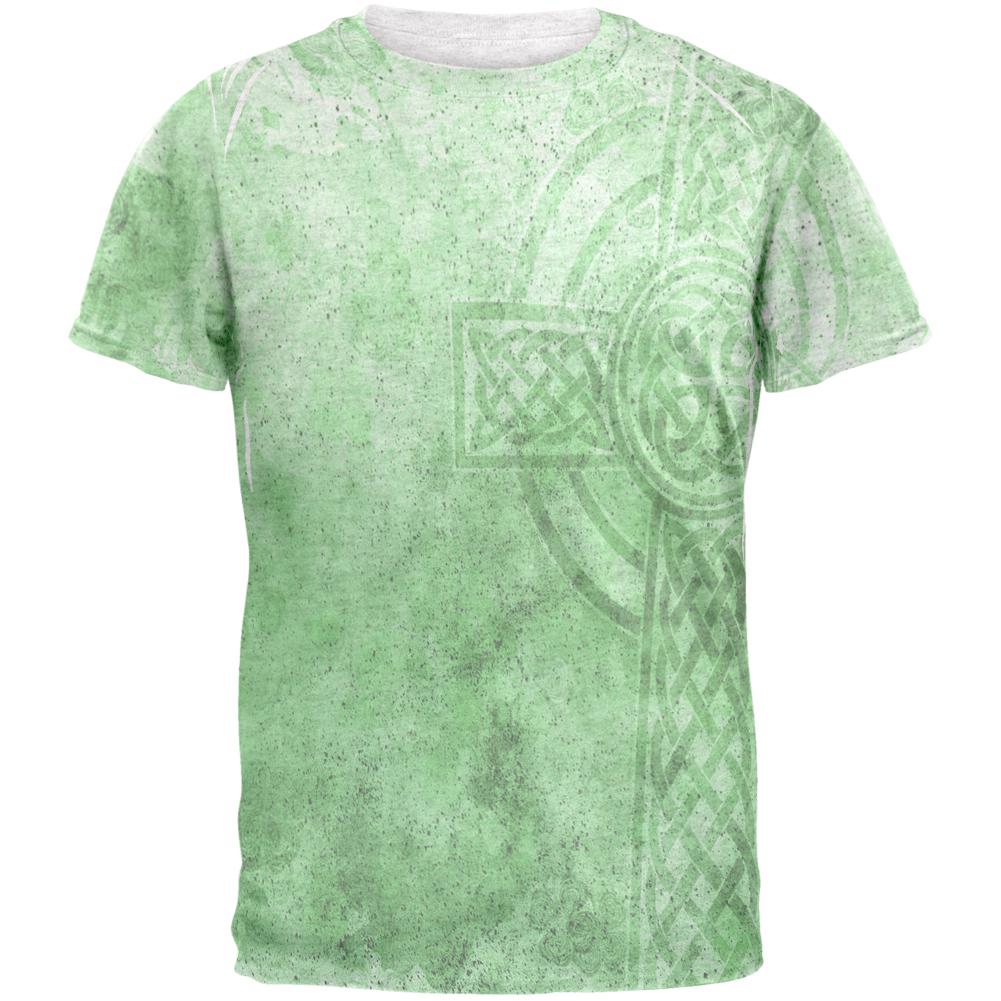 St. Patricks Day Dirty Irish Celtic Cross Mens T Shirt Men's T-Shirts Old Glory SM Heather White 