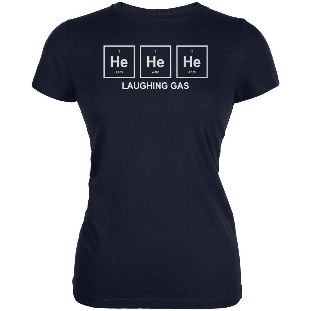 He He He Helium Laughing Gas Funny Periodic Table Juniors Soft T Shirt Juniors T-Shirts Old Glory 2XL Navy 