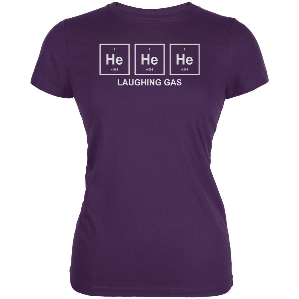 He He He Helium Laughing Gas Funny Periodic Table Juniors Soft T Shirt Juniors T-Shirts Old Glory 2XL Purple 