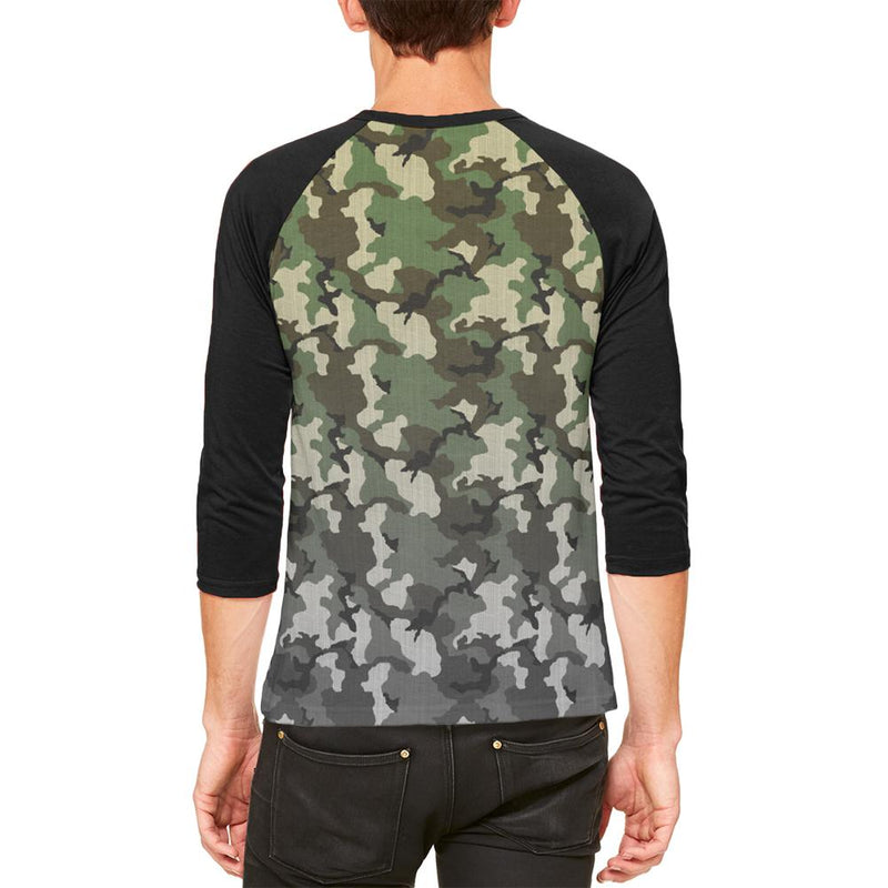 Faded Camo Mens Raglan T Shirt Men's Raglans Old Glory   