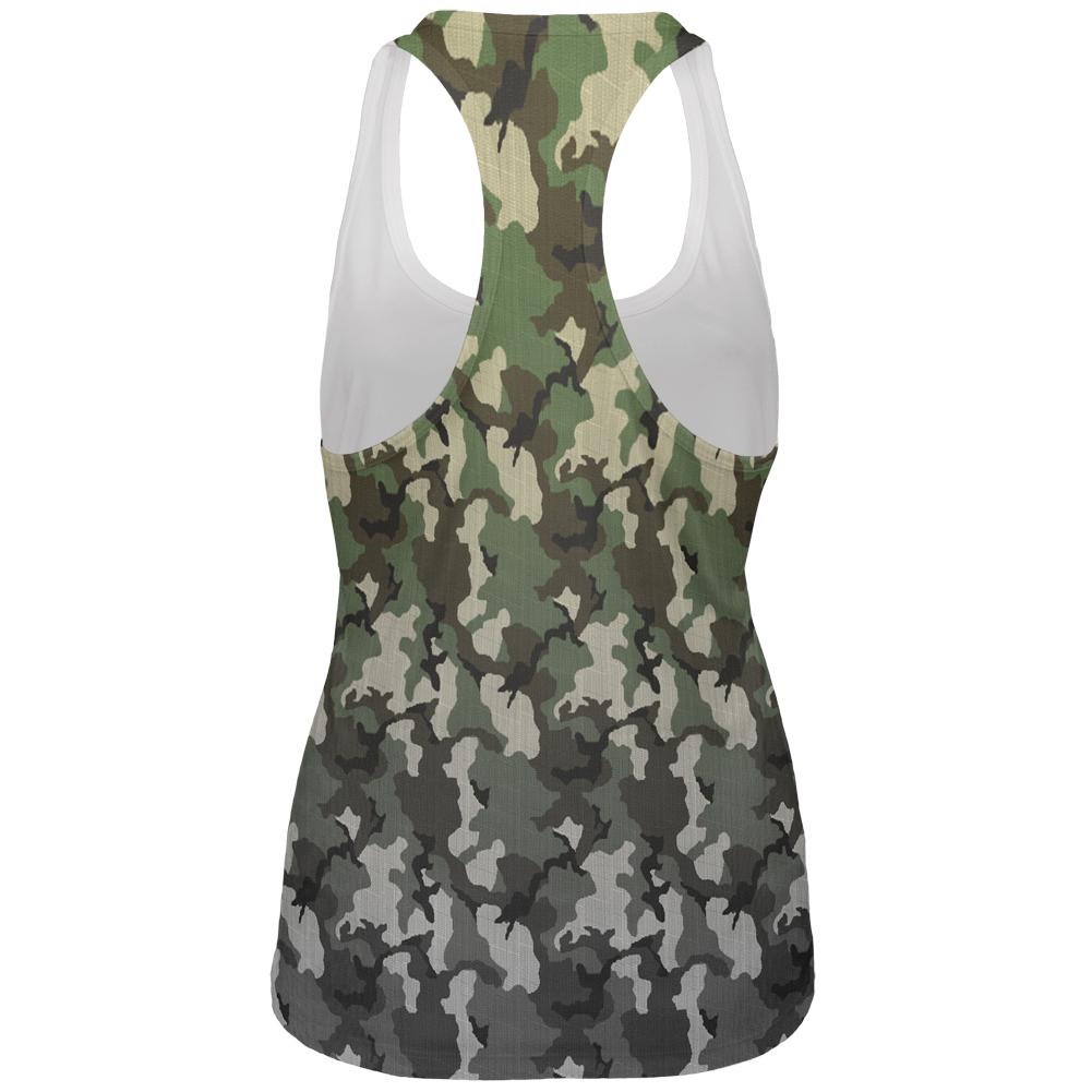 Faded Camo All Over Womens Work Out Tank Top Women's Tank Tops Old Glory   