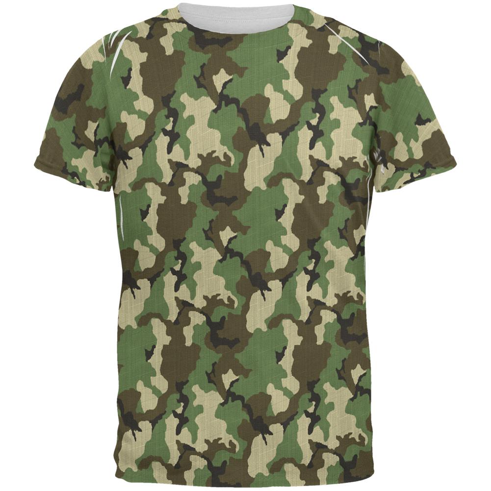 Green Woodland Camo All Over Mens T Shirt Men's T-Shirts Old Glory 2XL Multi 