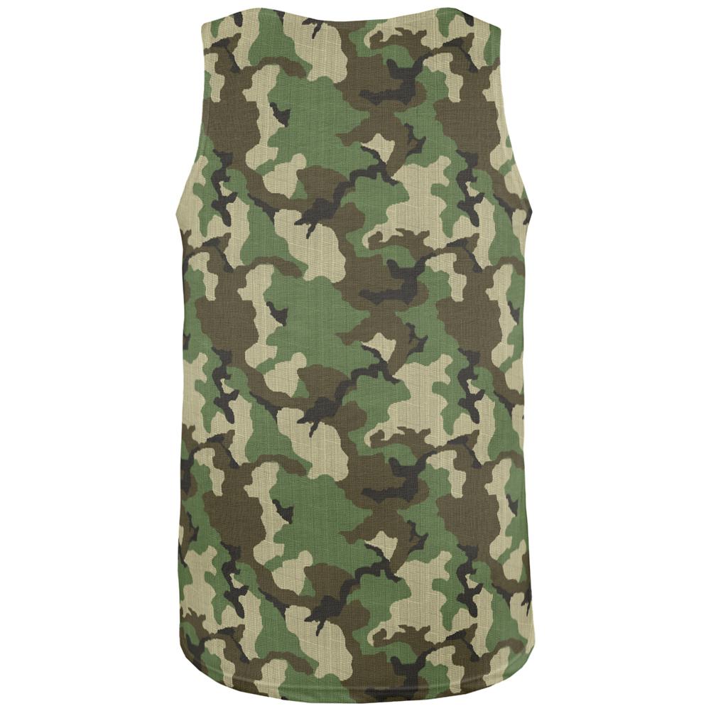 Green Woodland Camo All Over Mens Tank Top Men's Tank Tops Old Glory   