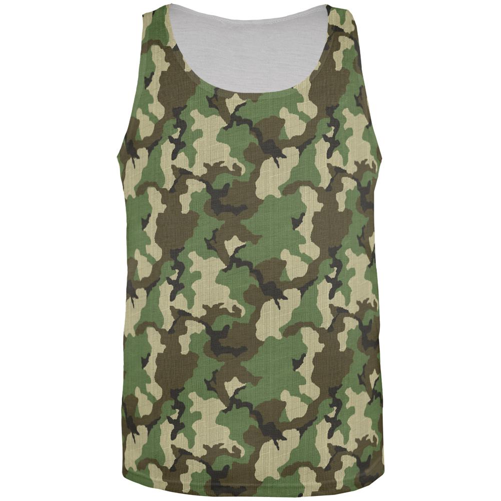 Green Woodland Camo All Over Mens Tank Top Men's Tank Tops Old Glory 3XL Multi 
