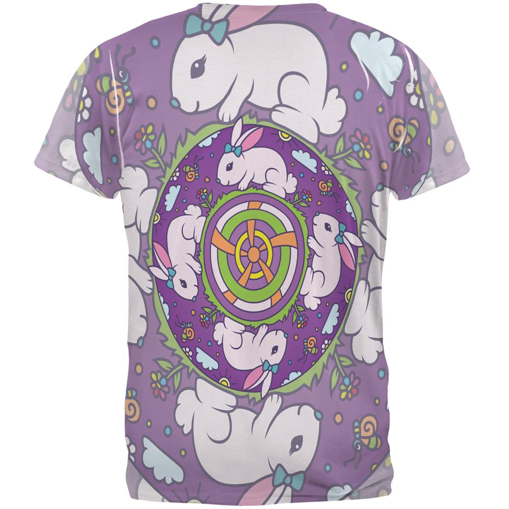 Mandala Trippy Stained Glass Easter Bunny All Over Mens T Shirt Men's T-Shirts Old Glory   