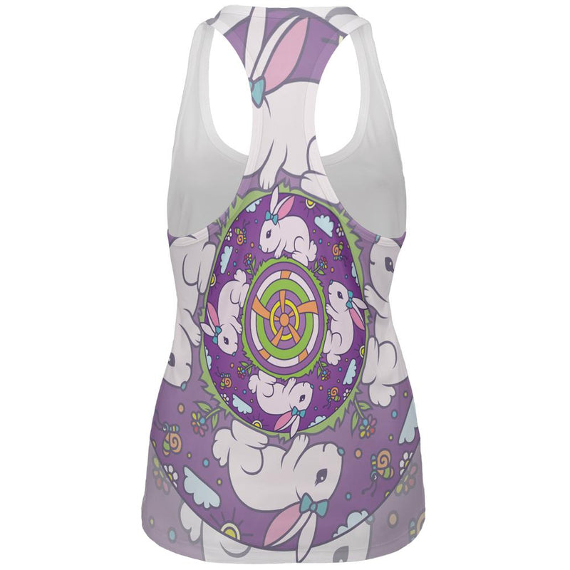 Mandala Trippy Stained Glass Easter Bunny All Over Womens Work Out Tank Top Women's Tank Tops Old Glory   