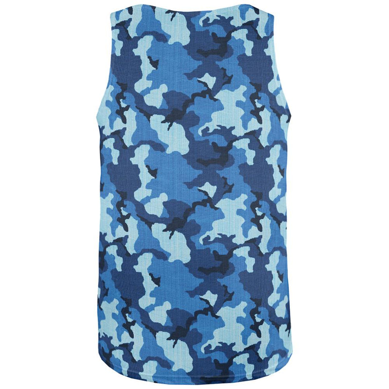 Navy Blue Camo All Over Mens Tank Top Men's Tank Tops Old Glory   