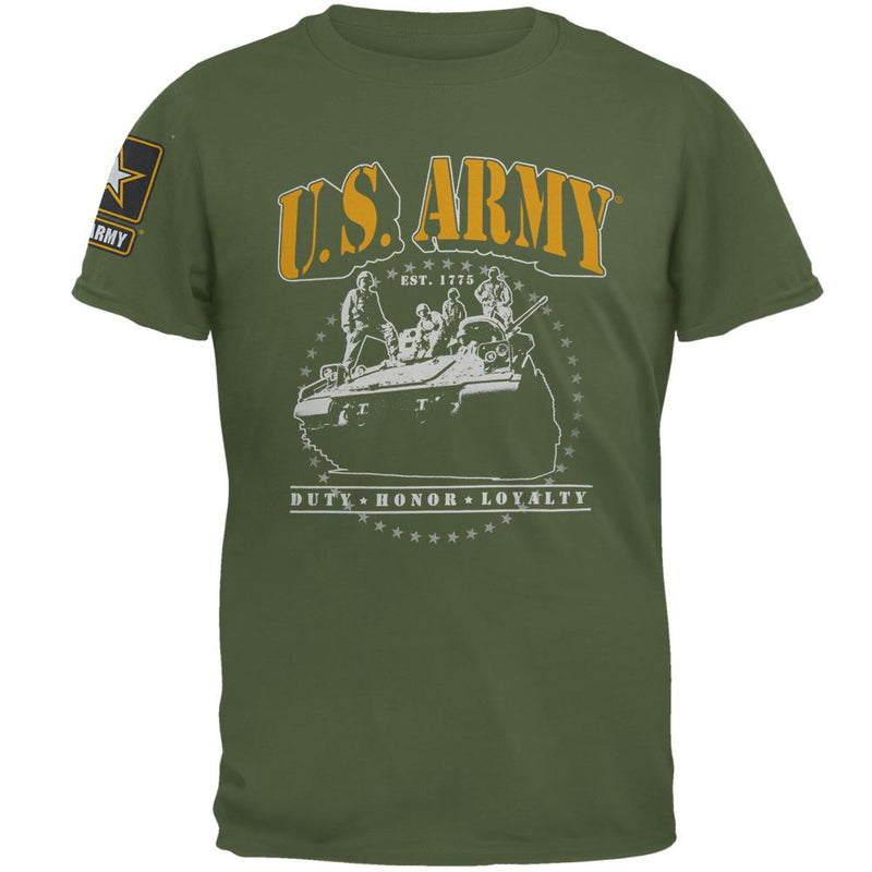 US Army Duty Honor Loyalty Mens T Shirt Men's T-Shirts Old Glory 2XL Green 