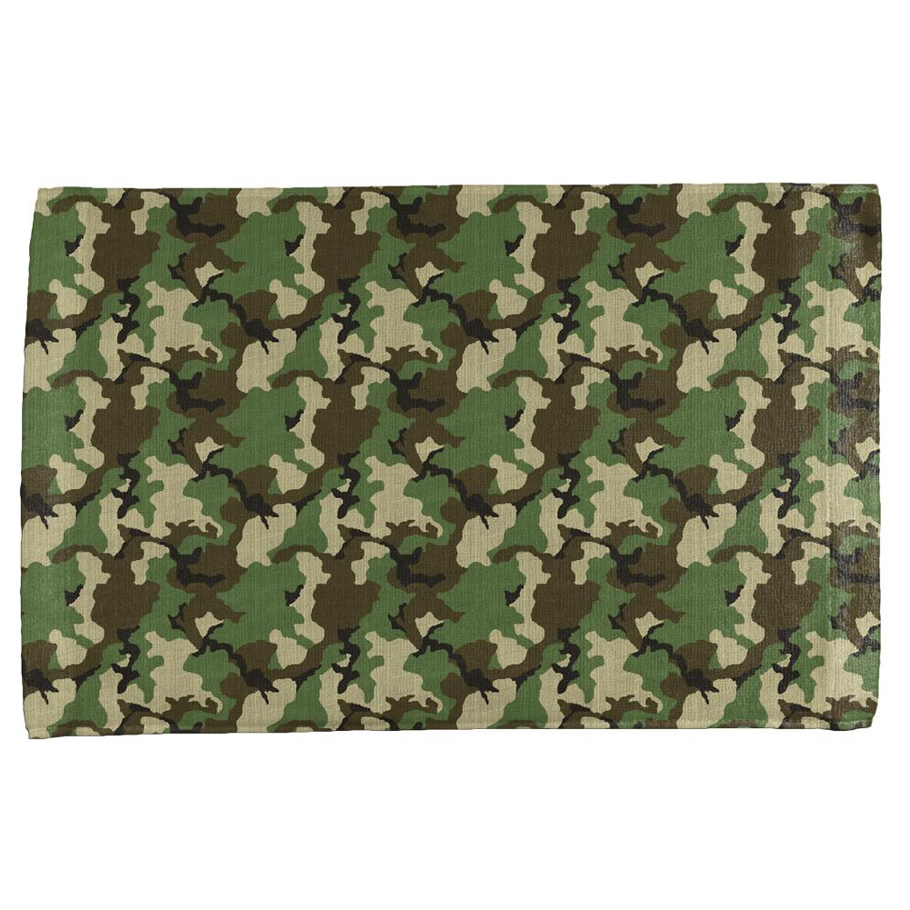 Green Woodland Camo All Over Hand Towel Hand Towel Old Glory OS Multi 