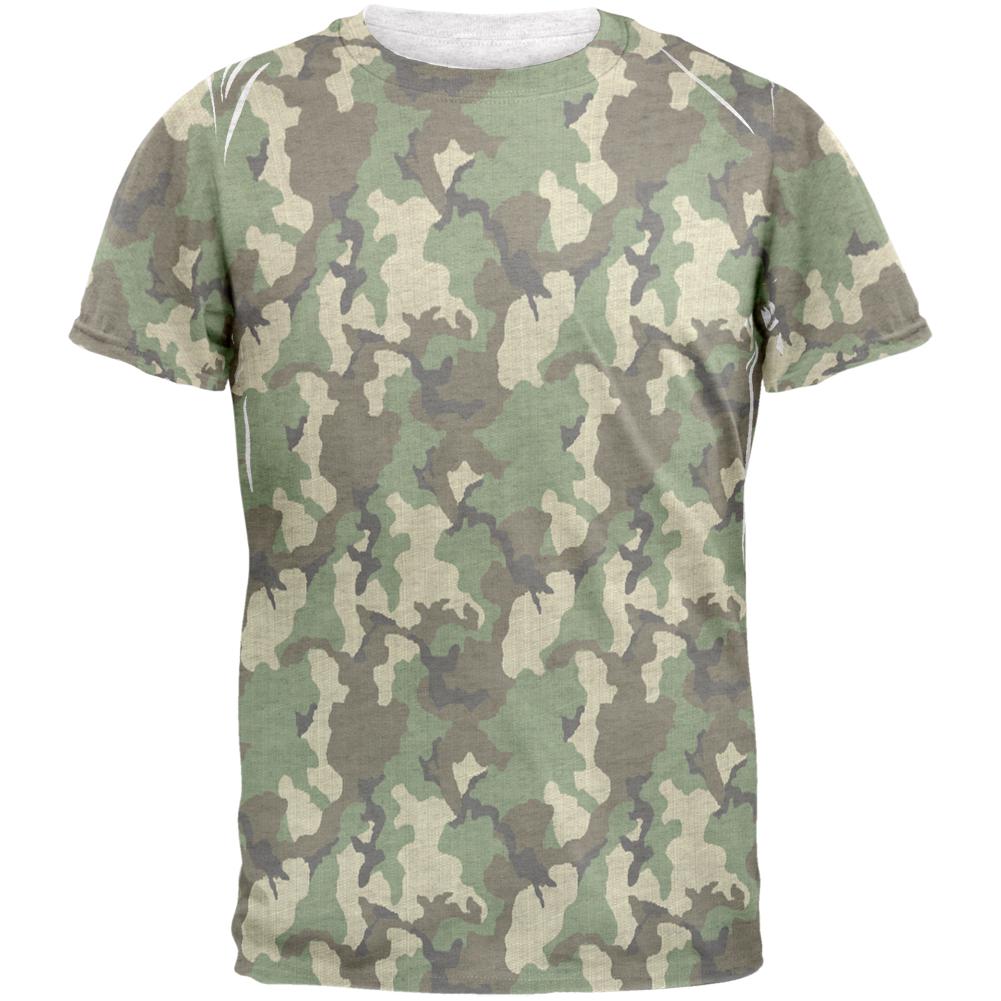 Green Woodland Camo Mens Soft T Shirt Men's T-Shirts Old Glory 2XL Heather White 