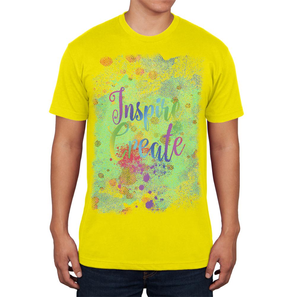 Inspire and Create Half Tone Paint Art Mens T Shirt Men's T-Shirts Old Glory 2XL Yellow 