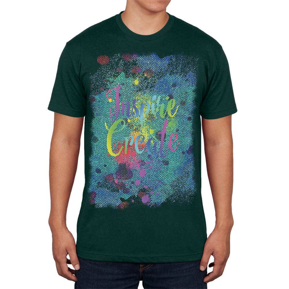 Inspire and Create Half Tone Paint Art Mens T Shirt Men's T-Shirts Old Glory 2XL Forest Green 