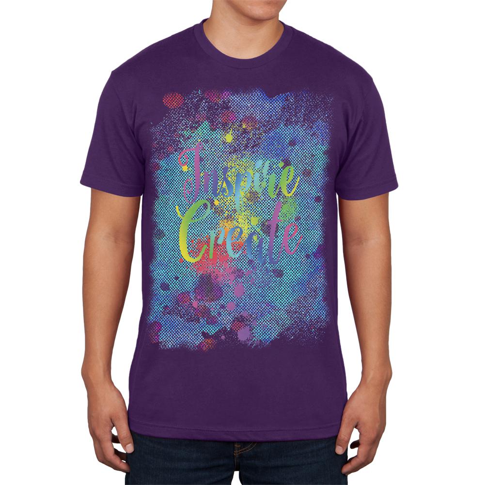 Inspire and Create Half Tone Paint Art Mens T Shirt Men's T-Shirts Old Glory 2XL Purple 