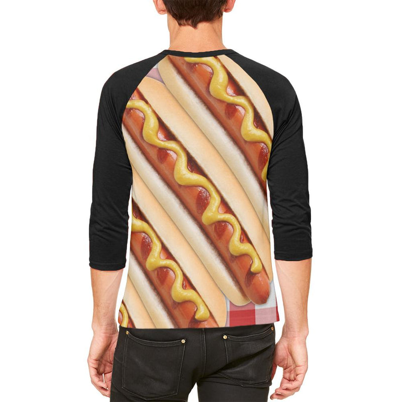 Hot Dog Picnic Mens Raglan T Shirt Men's Raglans Old Glory   