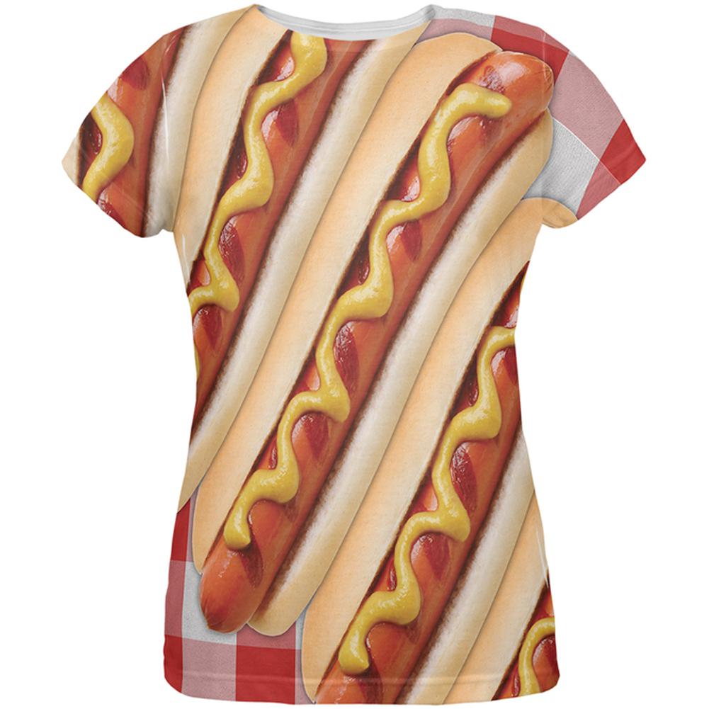 Hot Dog Picnic All Over Womens T Shirt Women's T-Shirts Old Glory 2XL Multi 