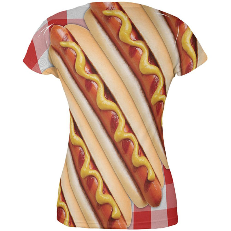 Hot Dog Picnic All Over Juniors T Shirt Juniors T-Shirts Old Glory   