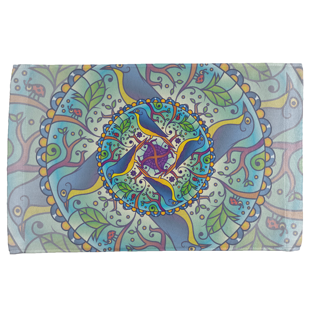 Mandala Trippy Stained Glass Spring Birds All Over Hand Towel Hand Towel Old Glory OS Multi 